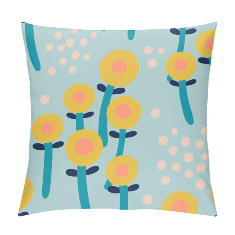 Personality  Cute And Simple Texture With Floral Field. Abstract Stylized Flowers Pattern. Pillow Covers