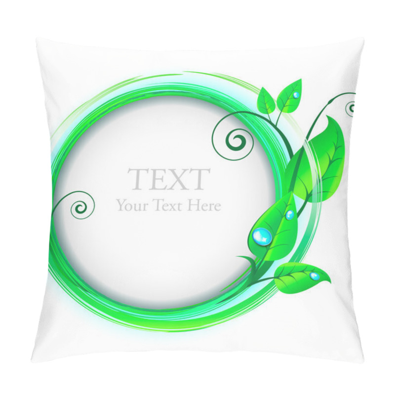 Personality  Concept Of Natural Design.Vector Frame With Brushstrokes And Lea Pillow Covers