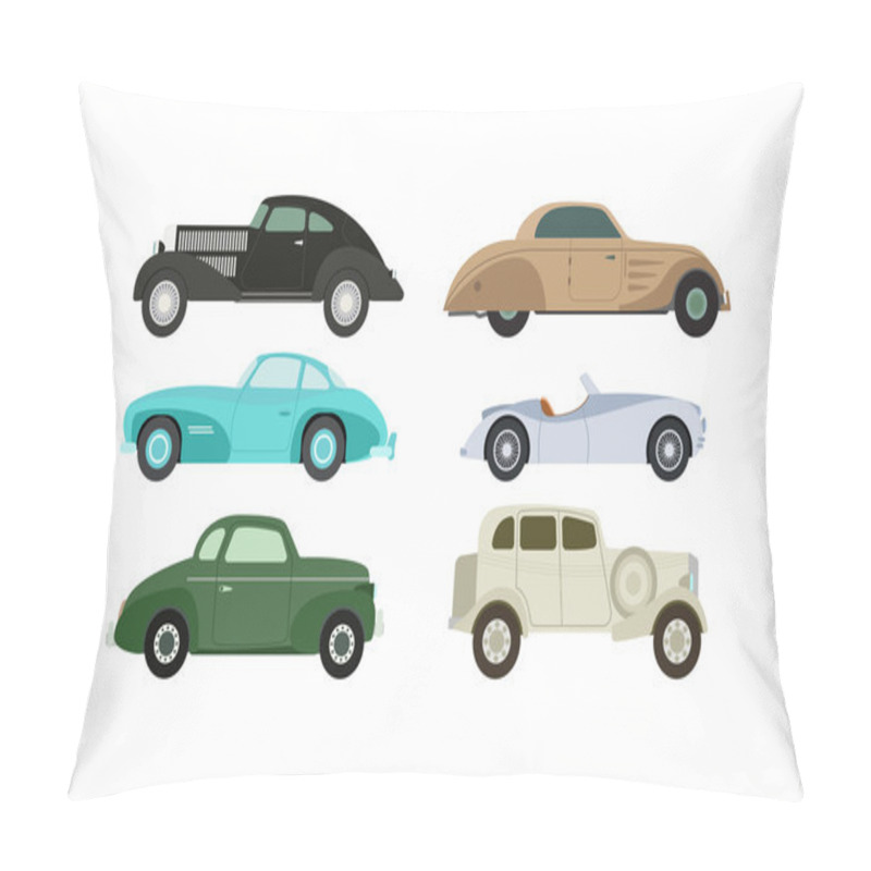 Personality  Retro Car Vector Isolated Pillow Covers