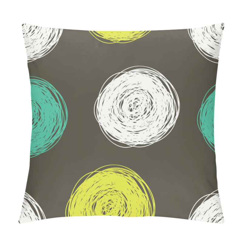 Personality  Seamless Pattern With Scribbles Circles. Pillow Covers