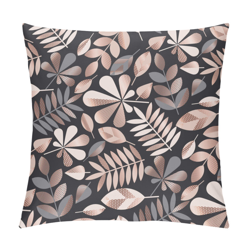 Personality  Geometric Elegant Autumn Leaves Seamless Pattern Pillow Covers