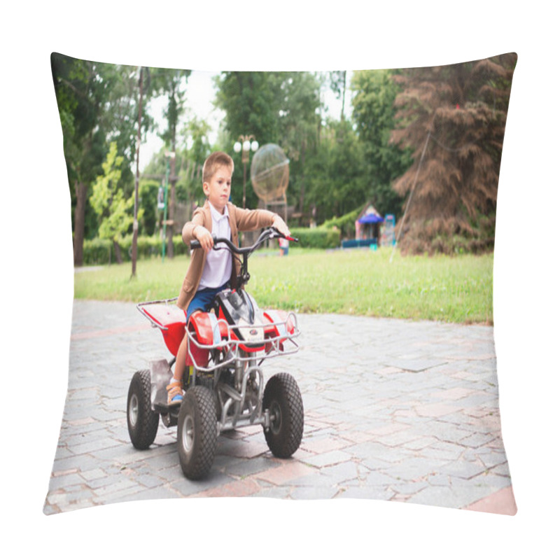 Personality  Boy Riding A Quad In The Park Pillow Covers