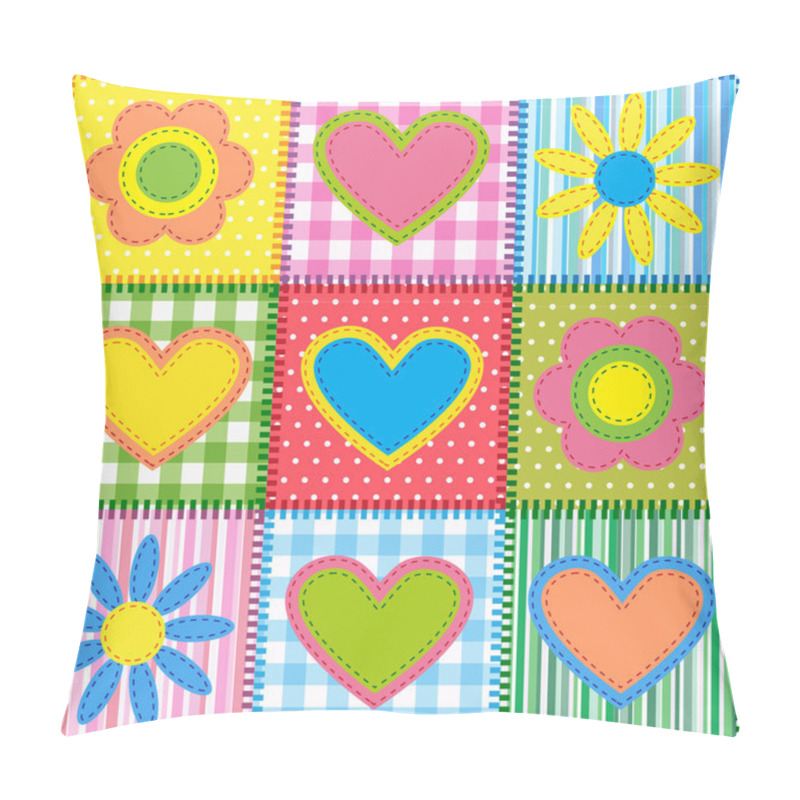 Personality  Patchwork With Hearts Pillow Covers