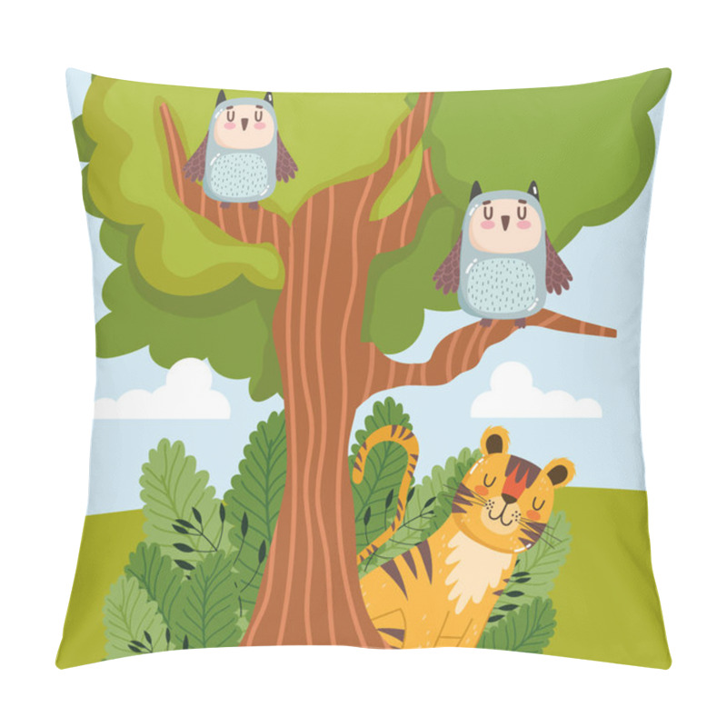 Personality  Animals Owls Tiger Pillow Covers