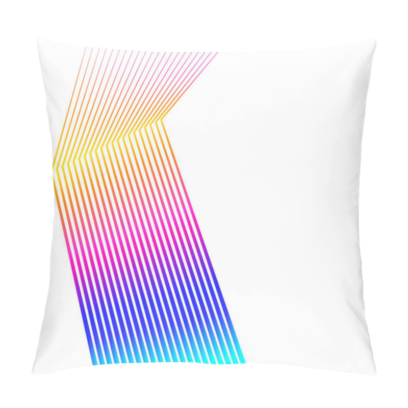 Personality  Design Element Curved Sharp Corners Wave Many Lines. Abstract Vertical Broken Stripes On White Background Isolated. Creative Line Art. Vector Illustration EPS 10. Colors Line Created Using Blend Tool Pillow Covers