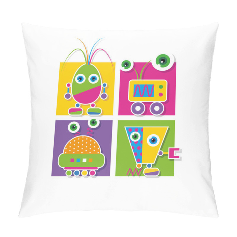 Personality  Cute Robots Collection Greeting Card Pillow Covers