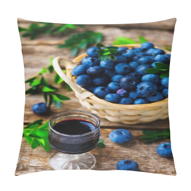 Personality  Liqueur From Blueberry In A Shot Glass Pillow Covers