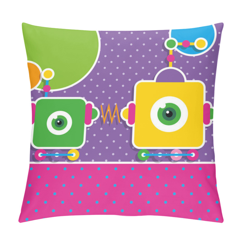 Personality  Cute Robot Greeting Card Pillow Covers