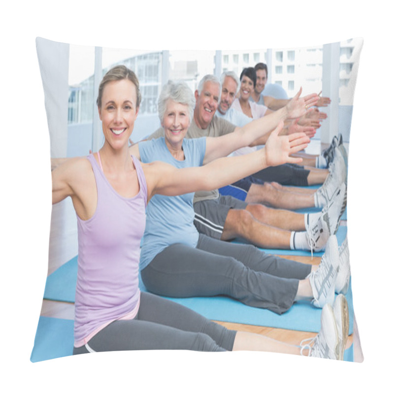 Personality  Class Stretching Hands At Yoga Class Pillow Covers