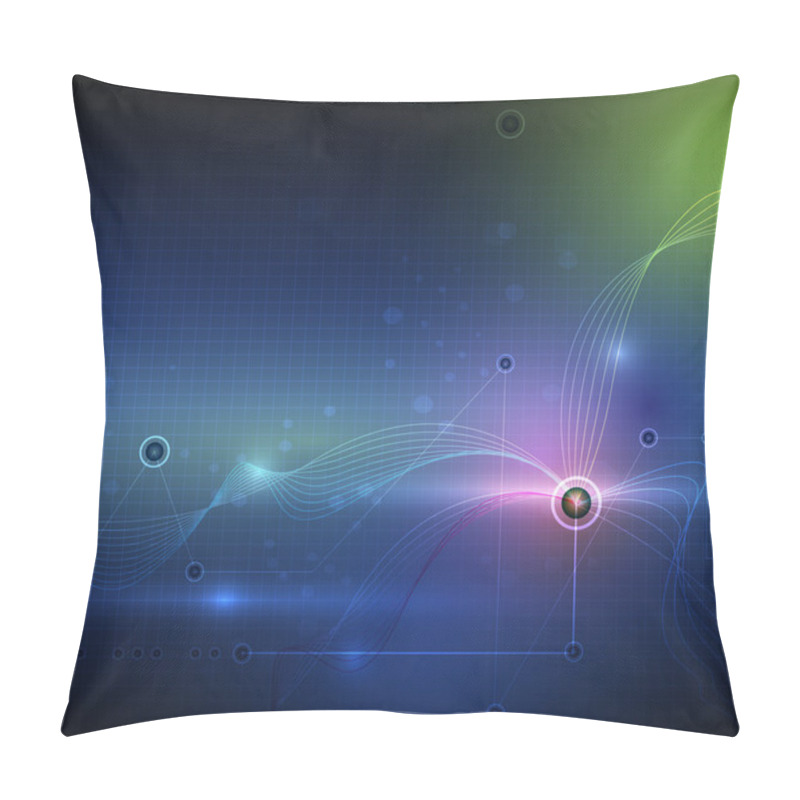 Personality  Abstract Futuristic Wave-digital Technology Concept Pillow Covers