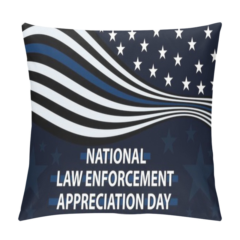 Personality  United States National Law Enforcement Day Banner Vector Design With Stars, Stripes And Blue, White, Black Colors. National Law Enforcement Day Celebration And Remembrance Poster. Pillow Covers