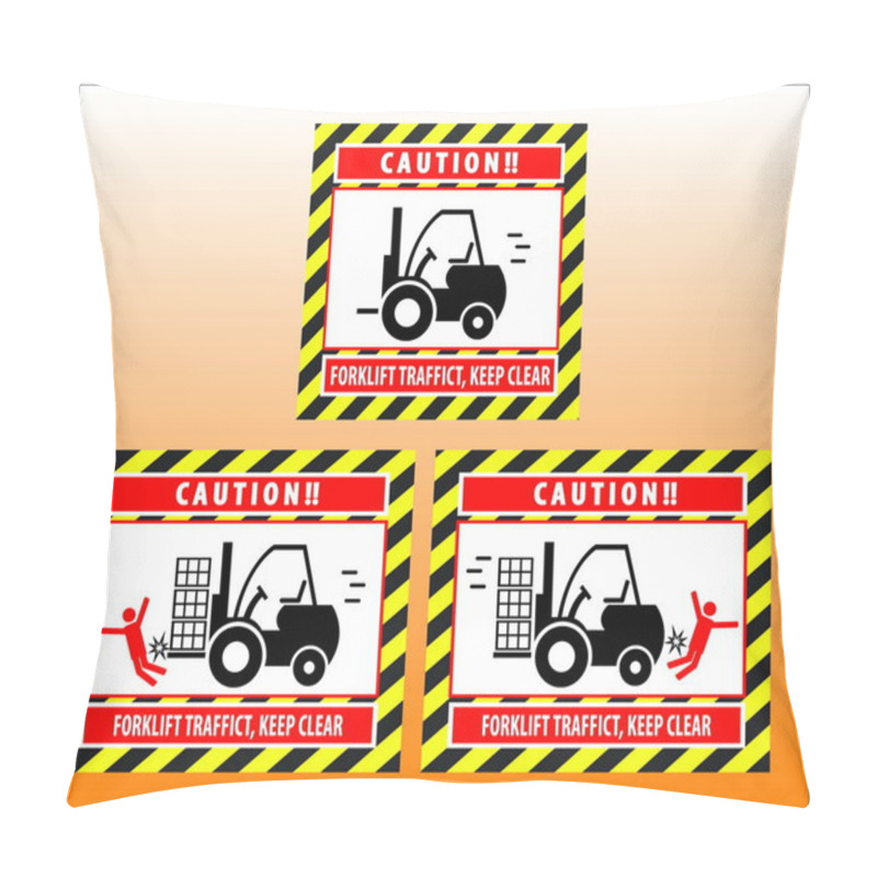 Personality  Forklift Zone Traffic Caution Keep Clear Pillow Covers