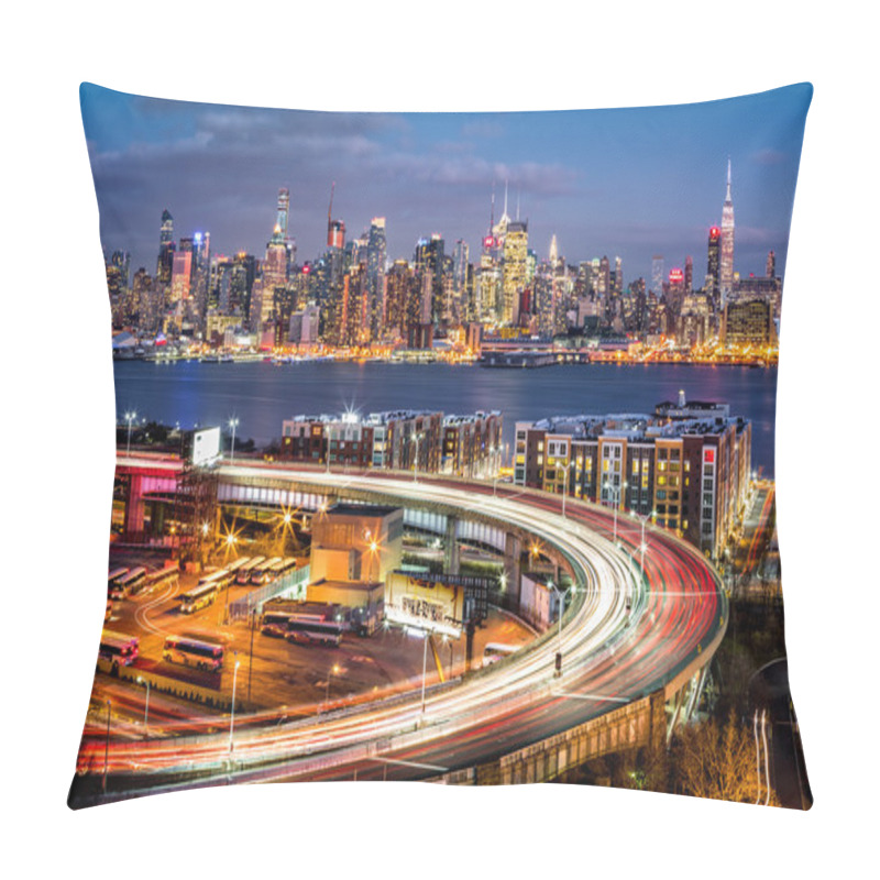 Personality  Traffic And Light Trails On The Helix Pillow Covers