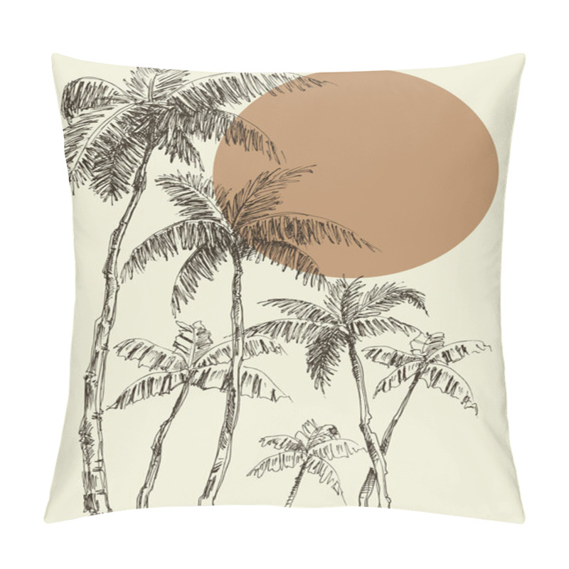 Personality  Palm Trees Background Pillow Covers