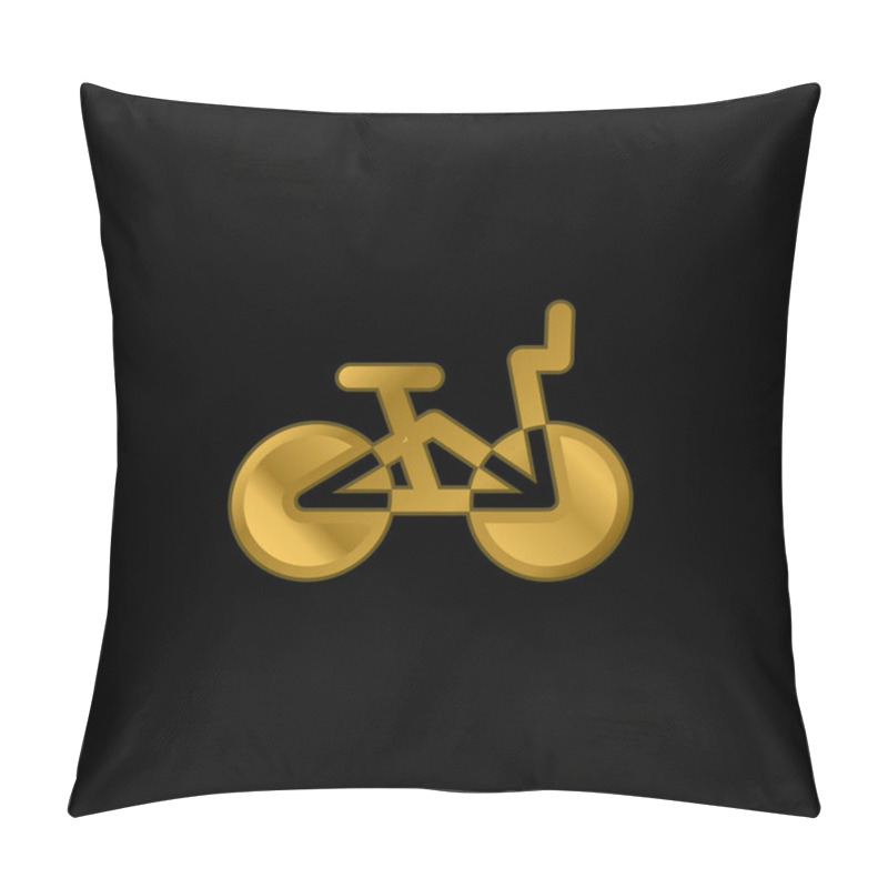 Personality  Bmx Gold Plated Metalic Icon Or Logo Vector Pillow Covers