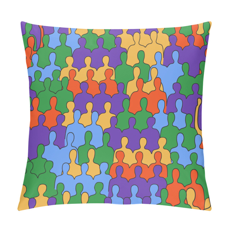 Personality  Vector Seamless Pattern: People Pillow Covers