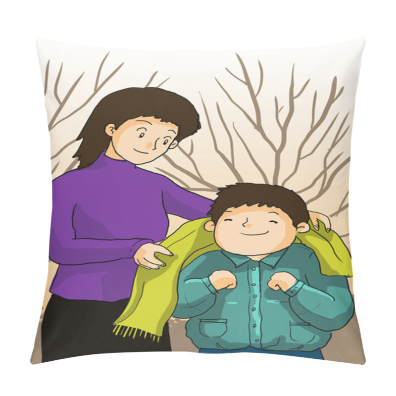 Personality  Mother Take Care Children, Kid And Mom Pillow Covers