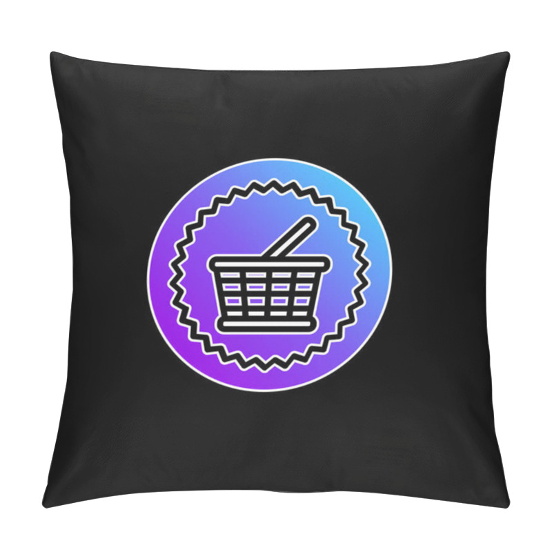 Personality  Basket Commercial Symbol Blue Gradient Vector Icon Pillow Covers