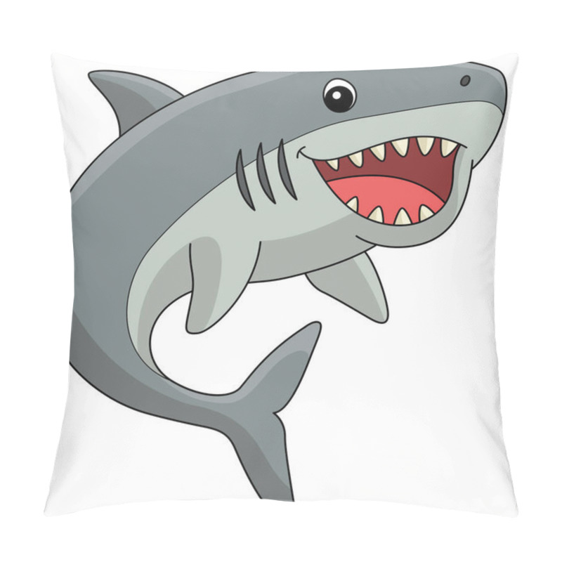 Personality  This Cartoon Clipart Shows A Megalodon Animal Illustration Pillow Covers