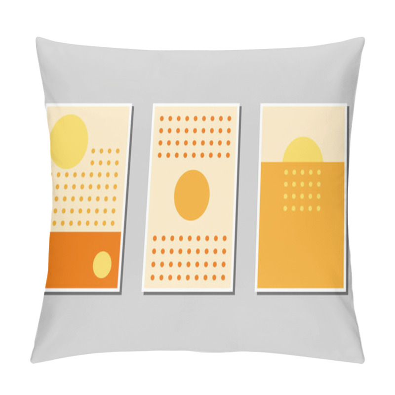 Personality  Set Of Three Wall Decoration With Geometric Shapes And Dots  Pillow Covers