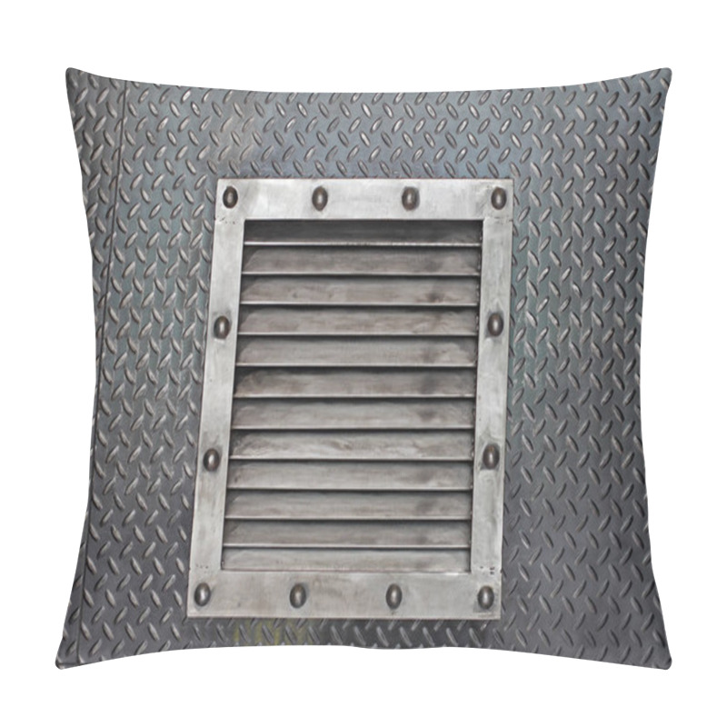 Personality  Steel Ventilation Grille On Metal Corrugated Surface Pillow Covers