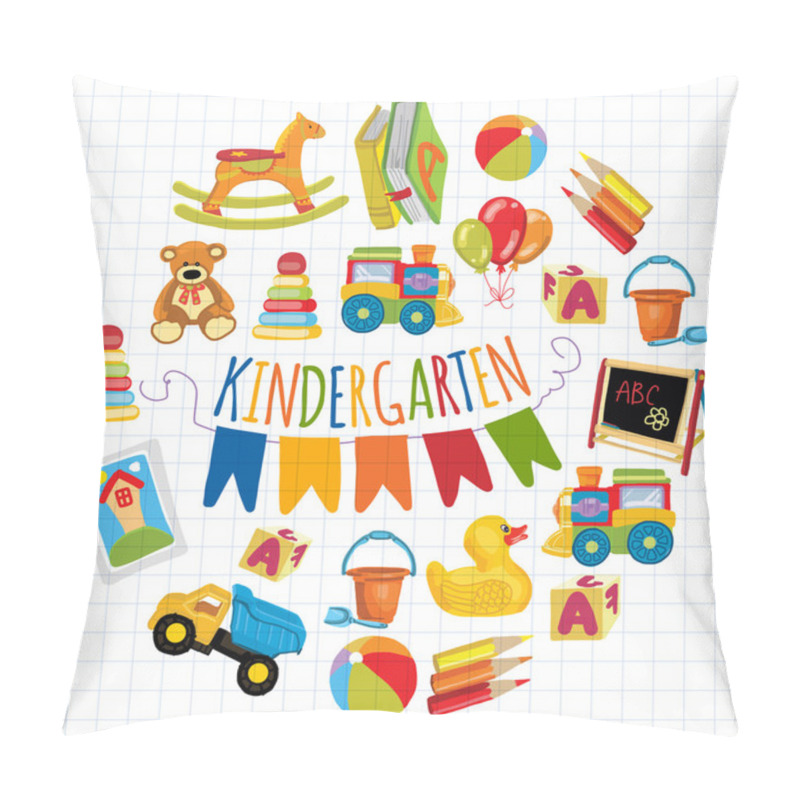 Personality  Kindergarten Play And Study Vector Images Pillow Covers