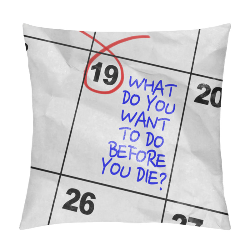 Personality  Image Of Calendar With The Text Pillow Covers