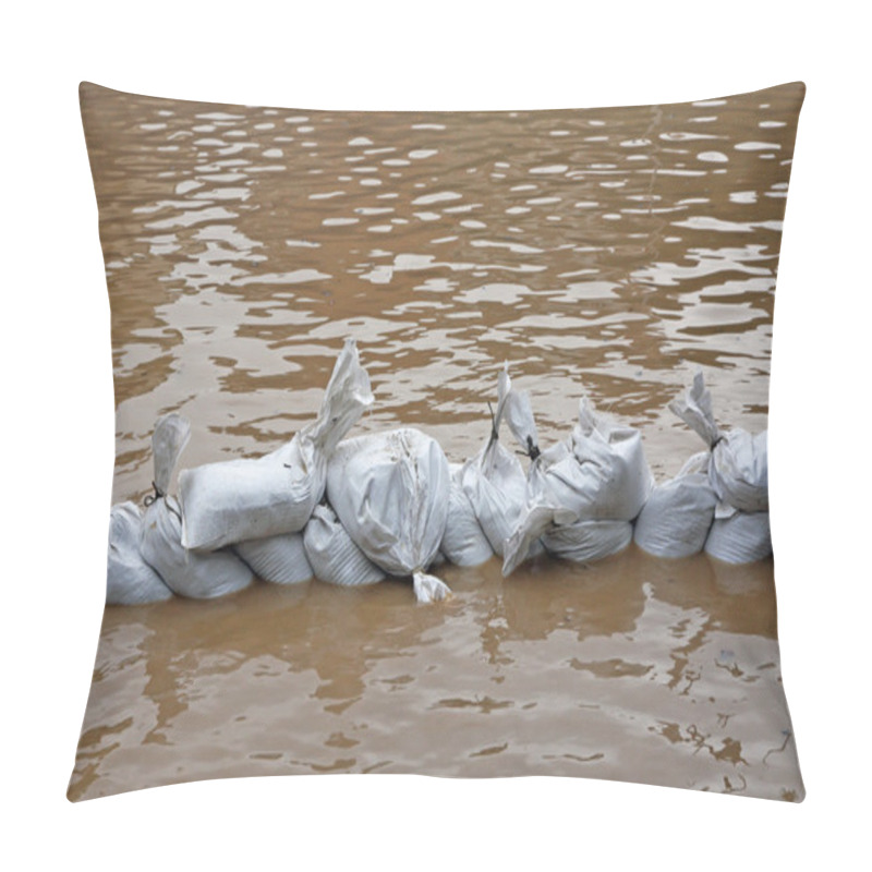 Personality  Wall Of Sandbags To Fend Off Raging River Pillow Covers