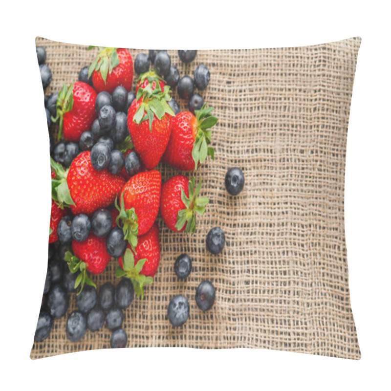 Personality  Top View Of Tasty Betties With Leaves On Sackcloth Pillow Covers