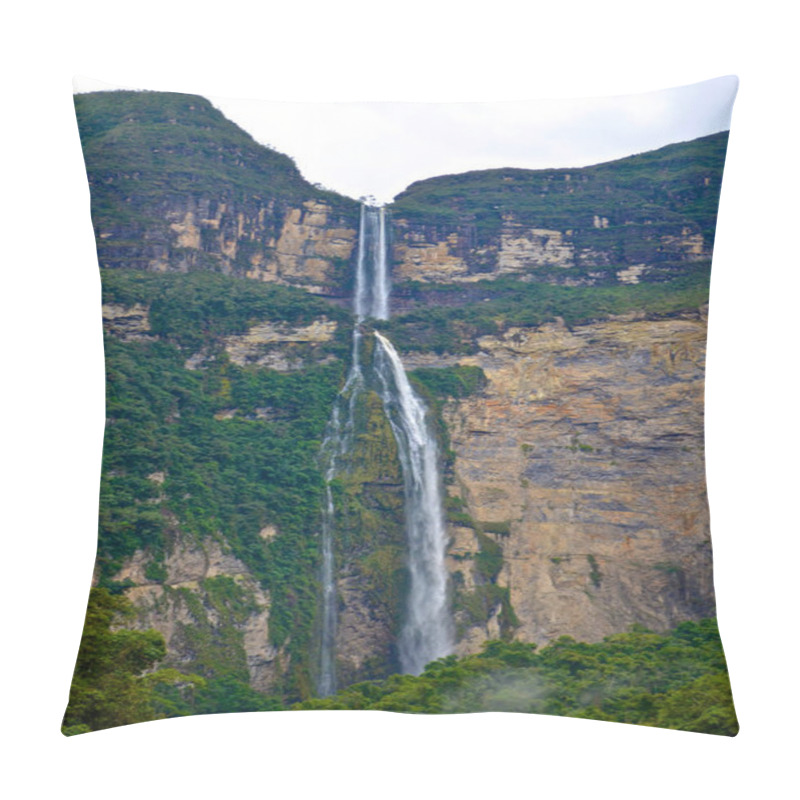 Personality  Gocta Waterfall, 771m High. Chachapoyas, Amazonas, Peru Pillow Covers