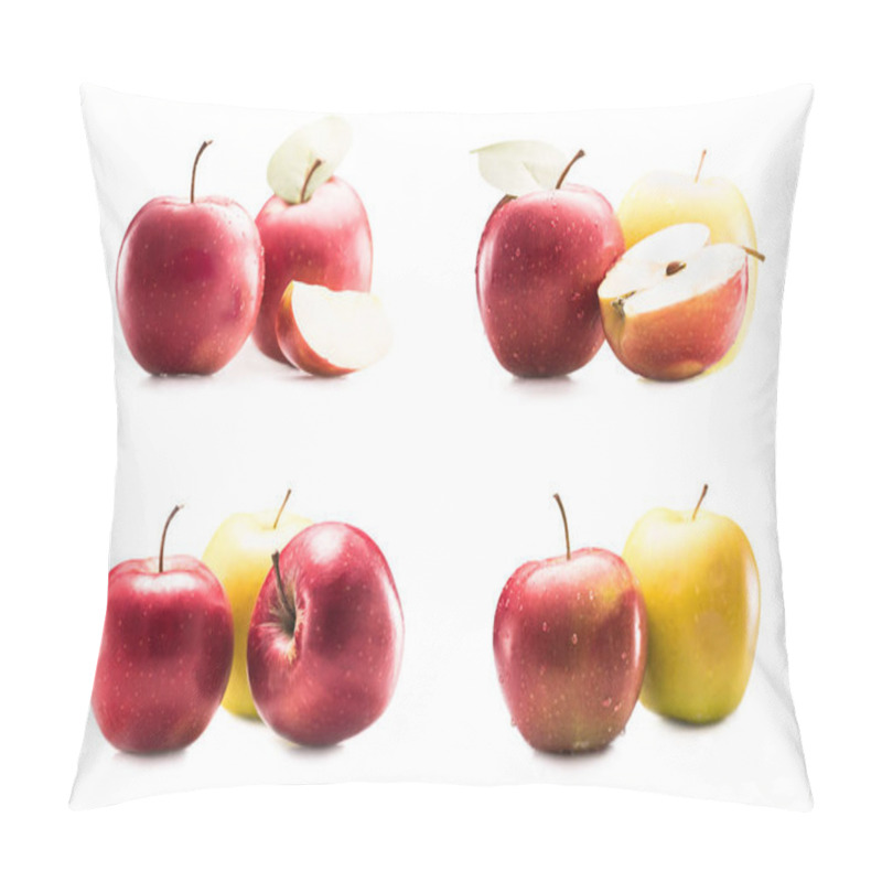 Personality  Collage With Fresh Ripe Apples Pillow Covers