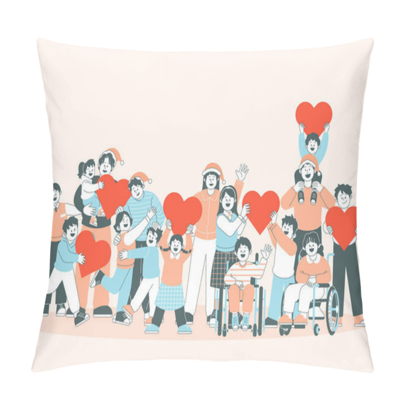 Personality  Underprivileged Children And Volunteers Pillow Covers