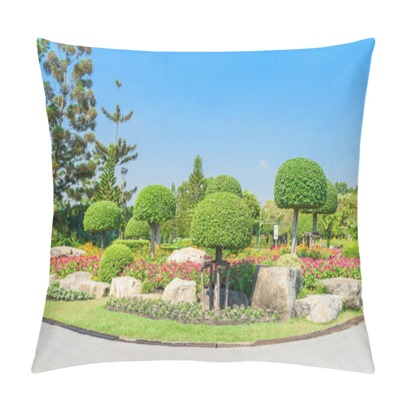 Personality  Gardening And Landscaping With Decorative Trees And Plants Pillow Covers