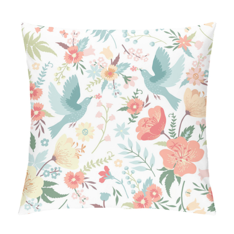 Personality  Birds And Flowers Pillow Covers