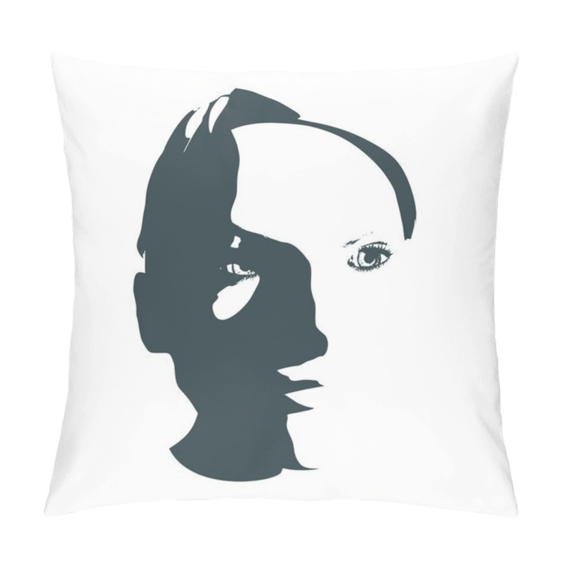 Personality  Silhouette Of A Female Head. Pillow Covers