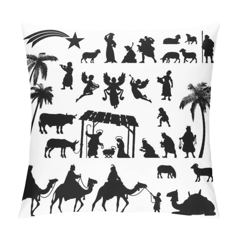 Personality  Nativity Silhouette Set Pillow Covers