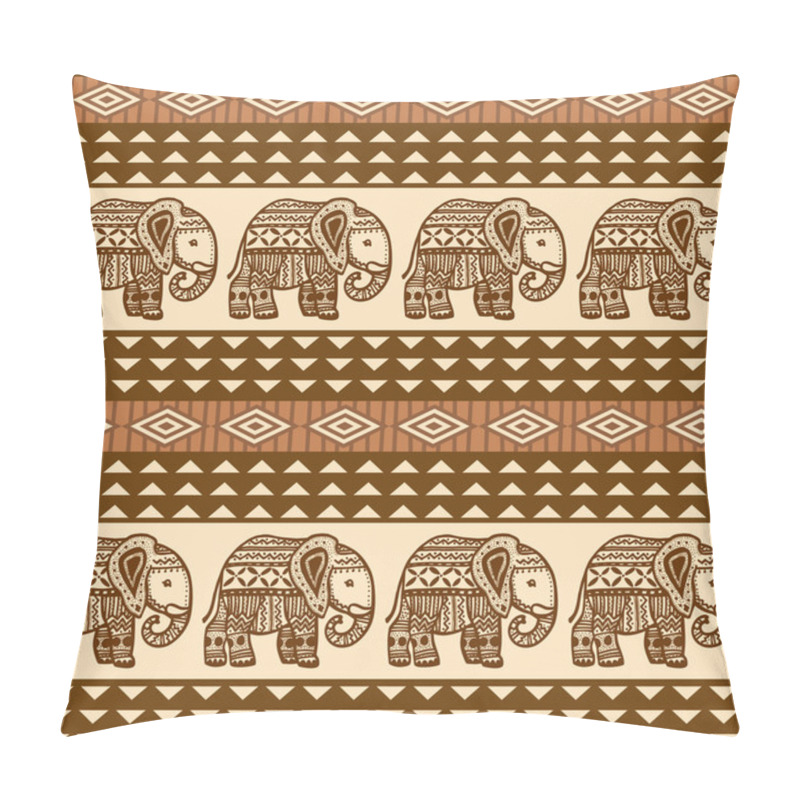 Personality  Ethnic Ornament With Elephants Pillow Covers