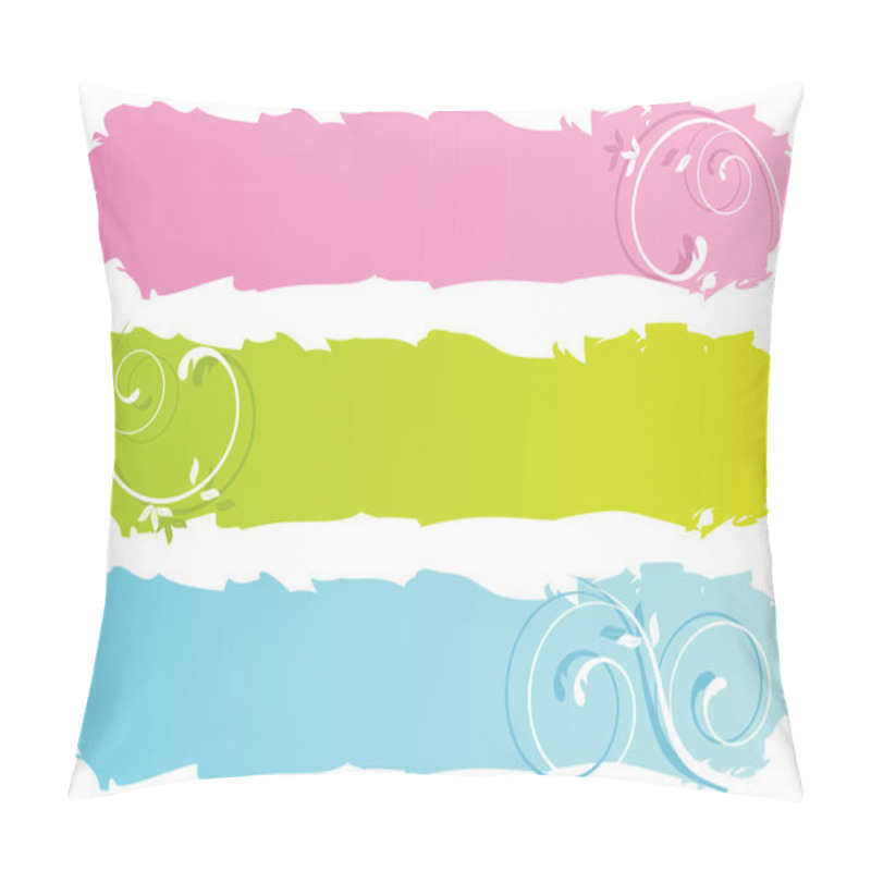 Personality  Grungy Floral Banners Pillow Covers