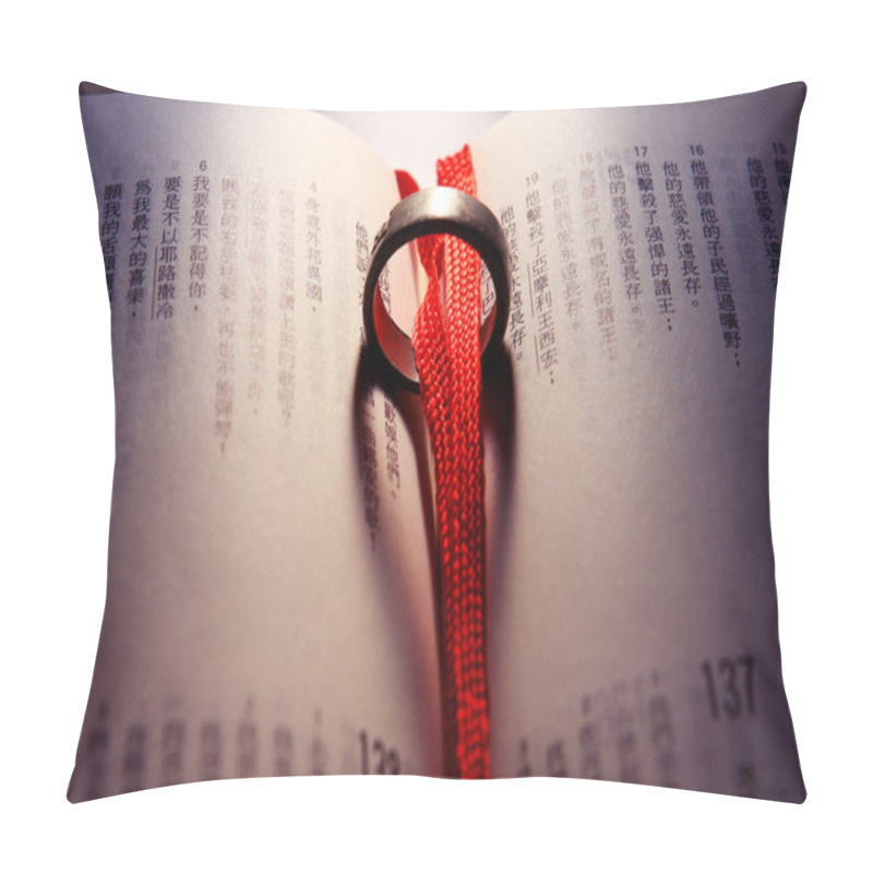 Personality  Wedding Ring On A Chinese Bible Pillow Covers