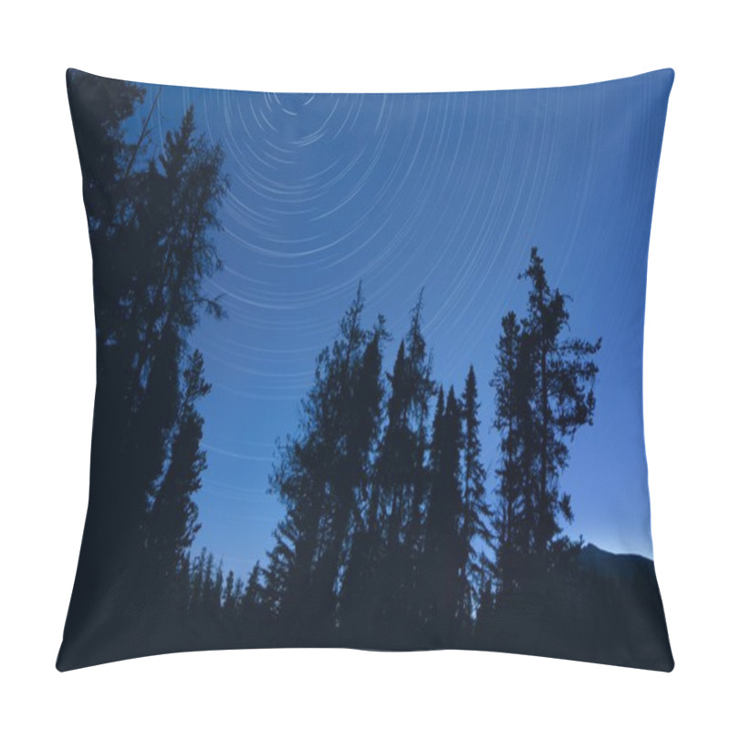 Personality  Twilight Tree Silhouettes And Stars With Time Lapse Photography, Jasper National Park, Alberta, Canada Pillow Covers