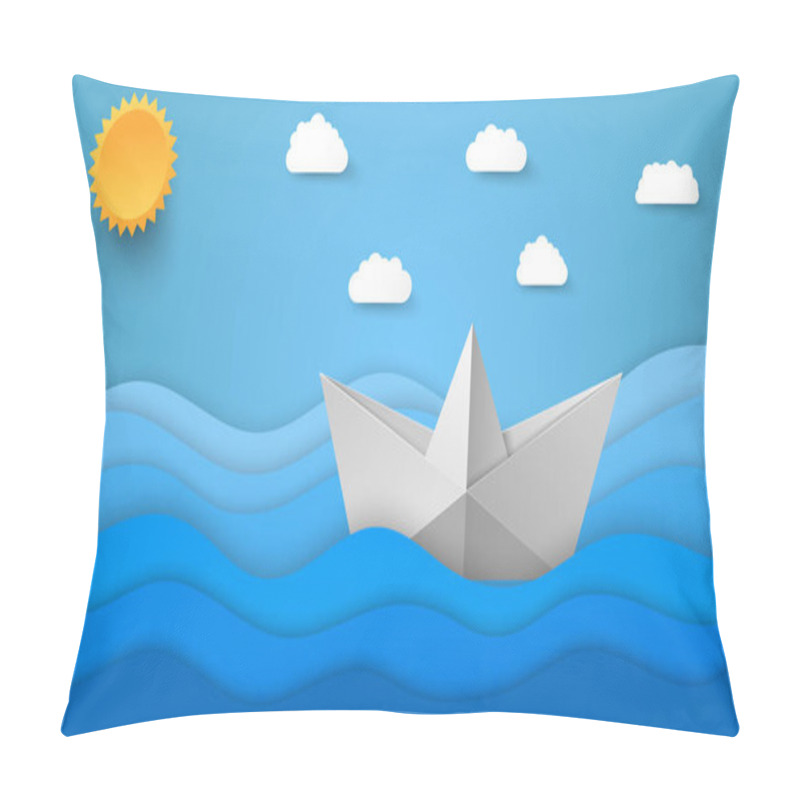 Personality  Origami Style Sea Background Pillow Covers