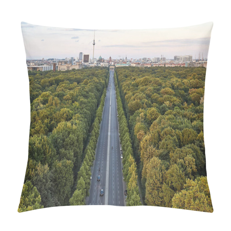 Personality  Highway Between Green Trees In Berlin Pillow Covers