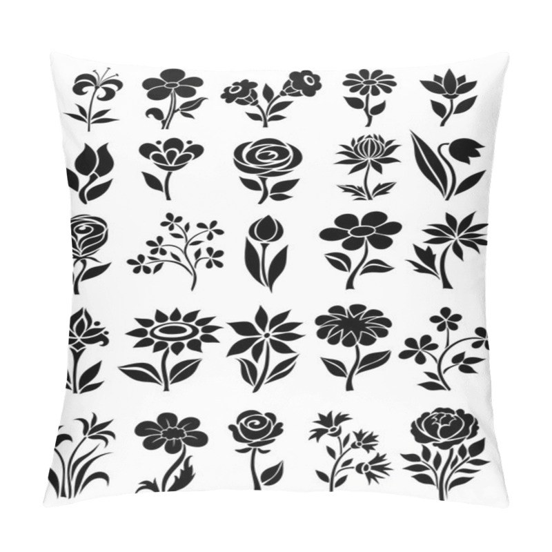 Personality  Vector Set Of Flower Icons Pillow Covers