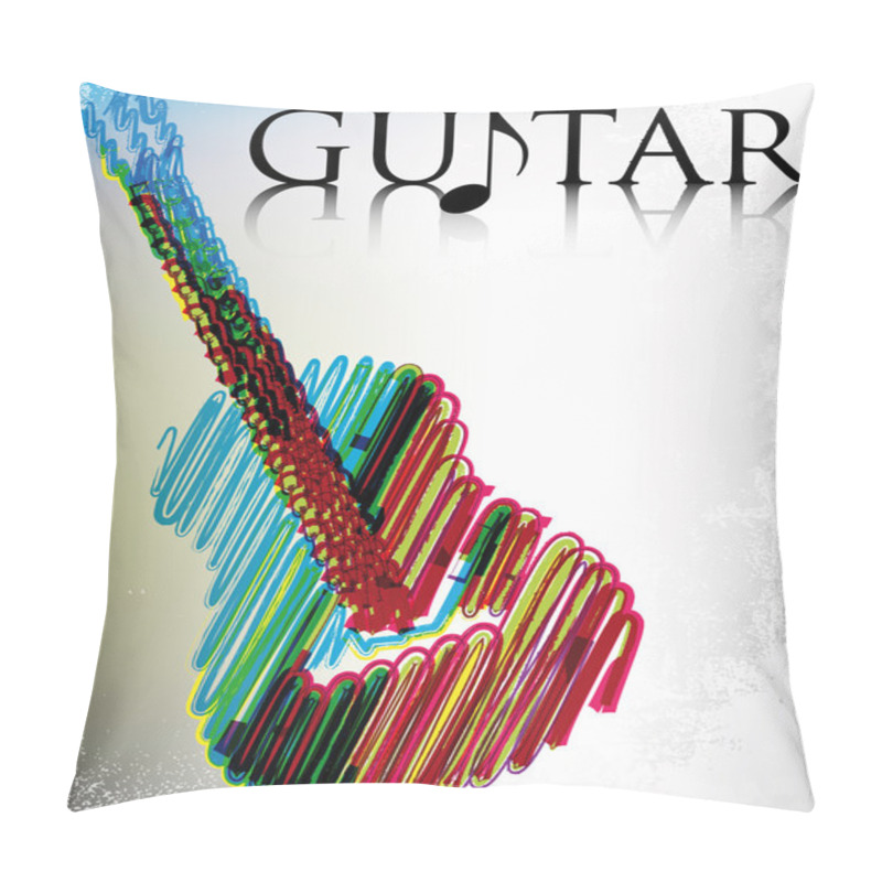 Personality  Abstract Guitar. Vector Illustration Pillow Covers