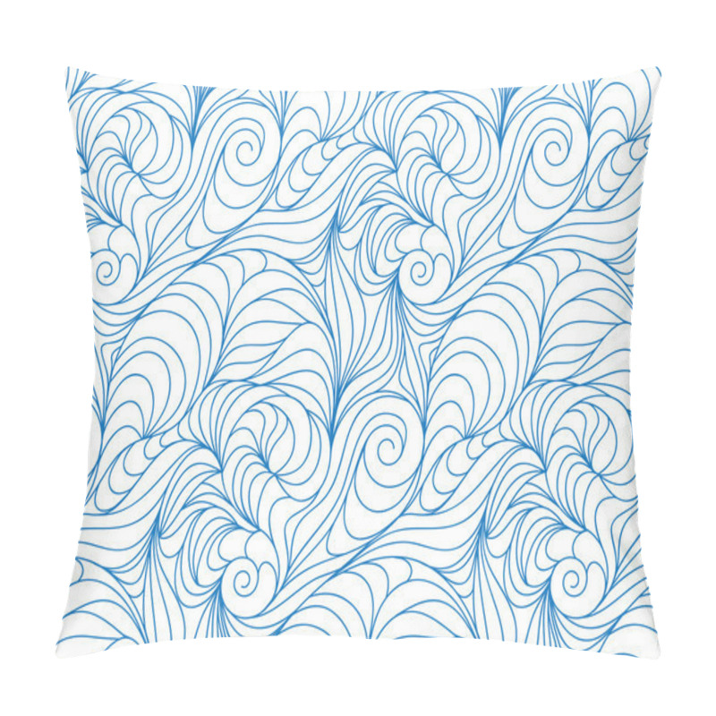 Personality  Vector Seamless Wave Background Of Drawn Lines Pillow Covers