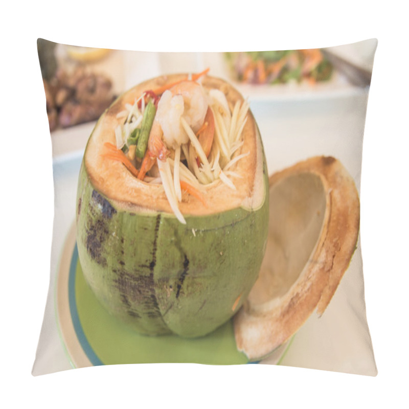 Personality  Thai Papaya Salad  In Coconut.  Pillow Covers