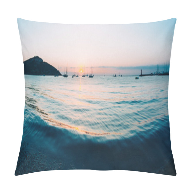 Personality  Sunrise On A Small Bay With Anchored Sailboats. Pillow Covers