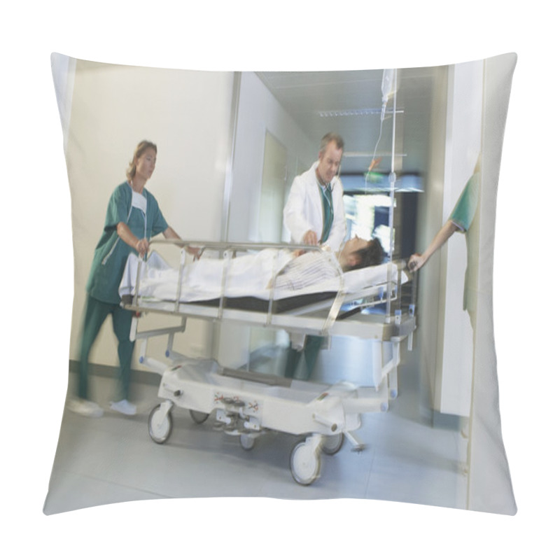 Personality  Doctors Moving Patient On Gurney Pillow Covers