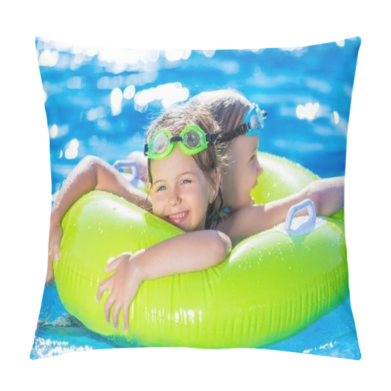 Personality  Girls Having Fun In The Pool.  Pillow Covers