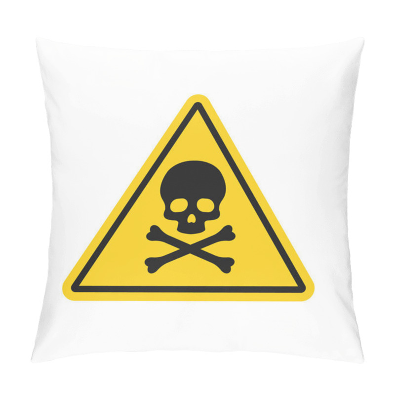 Personality  Vector Illstration Of Danger Sign With Skull. Flat Design. Isolated. Pillow Covers